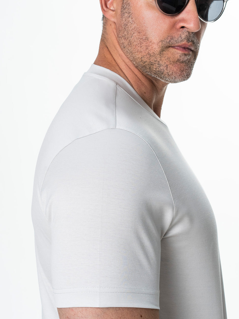 Tricou Gri Stone 100% Bumbac Egiptean Mercerizat BMan279 (5)