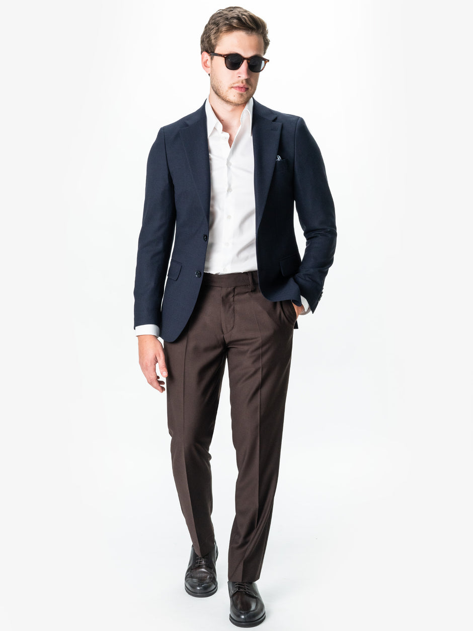 Pantaloni Maro Eleganți Barbati Din Stofa De Lana Sarto All Season BMan700 (7)