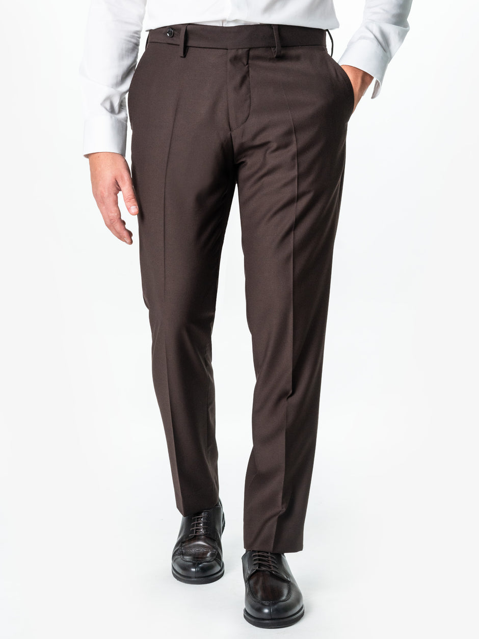 Pantaloni Maro Eleganți Barbati Din Stofa De Lana Sarto All Season BMan700 (1)