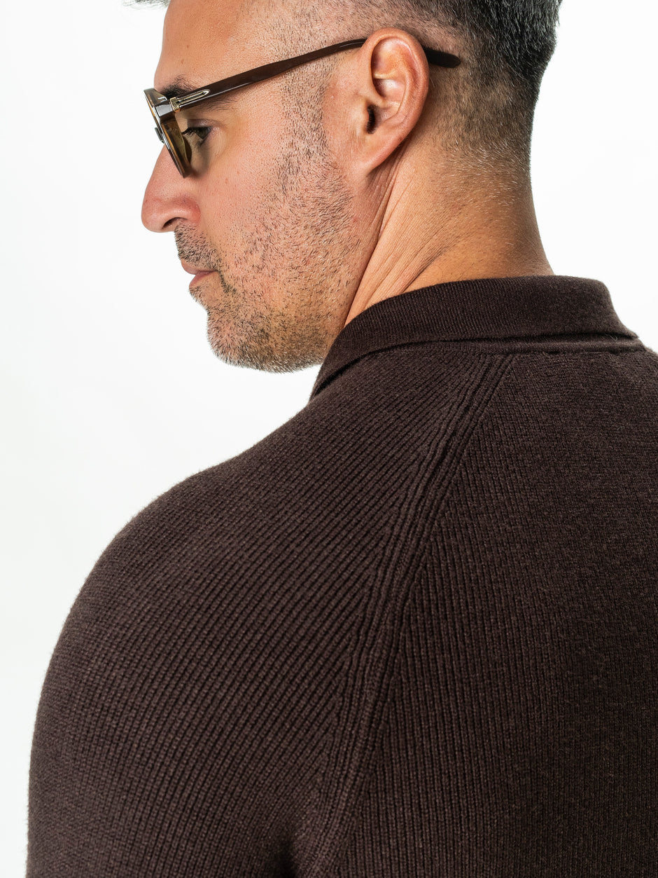 Pulover Polo Maro Cafeniu Barbati Relaxed Fit BMan0118 (6)