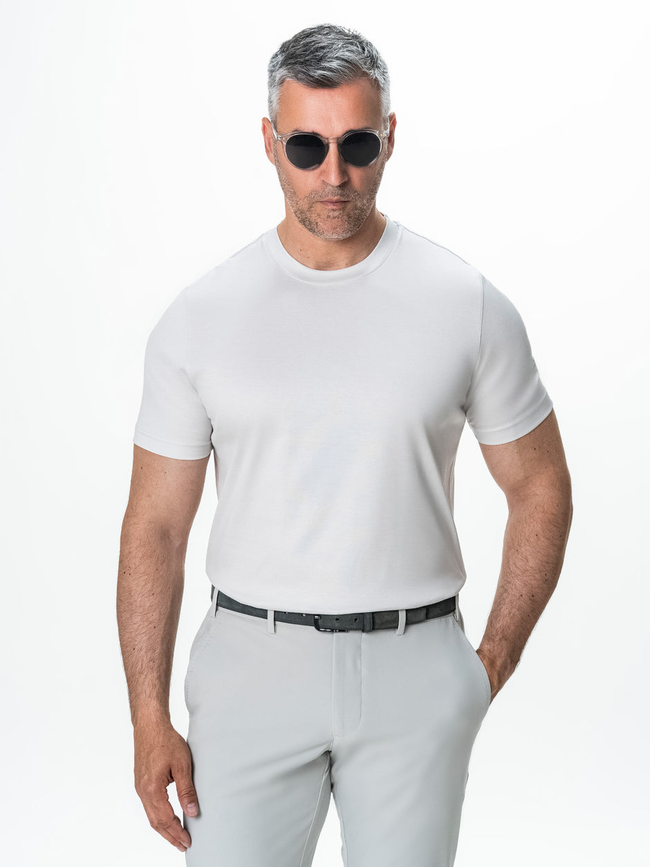 Tricou Gri Stone 100% Bumbac Egiptean Mercerizat BMan279 (3)