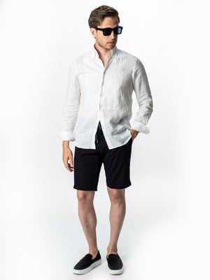 Pantaloni Scurti Flexo Cu Snur Barbati Negri Din Spandex Milano BMan178