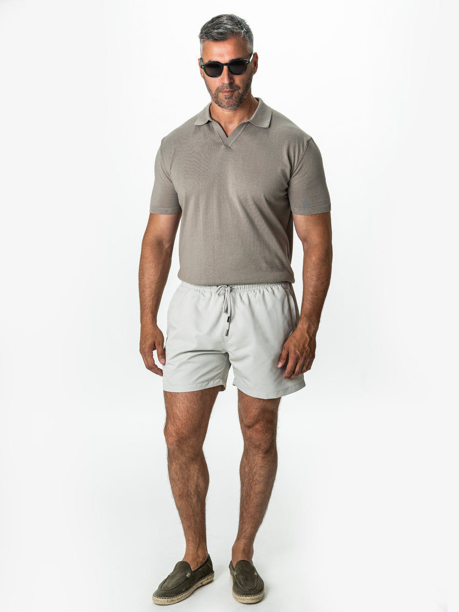 Pantaloni Scurti Barbati de Plaja Crem Inchis Impermeabili BMan184 (2)