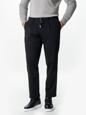 Pantaloni Barbati Casual Negri Din Lana BMan0101