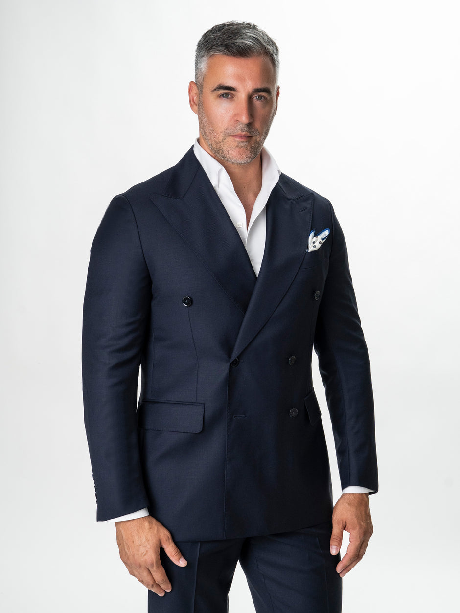Costum Bleumarin Doua Randuri Barbati Lana Vitale Barberis Super110's BMan0052 (9)