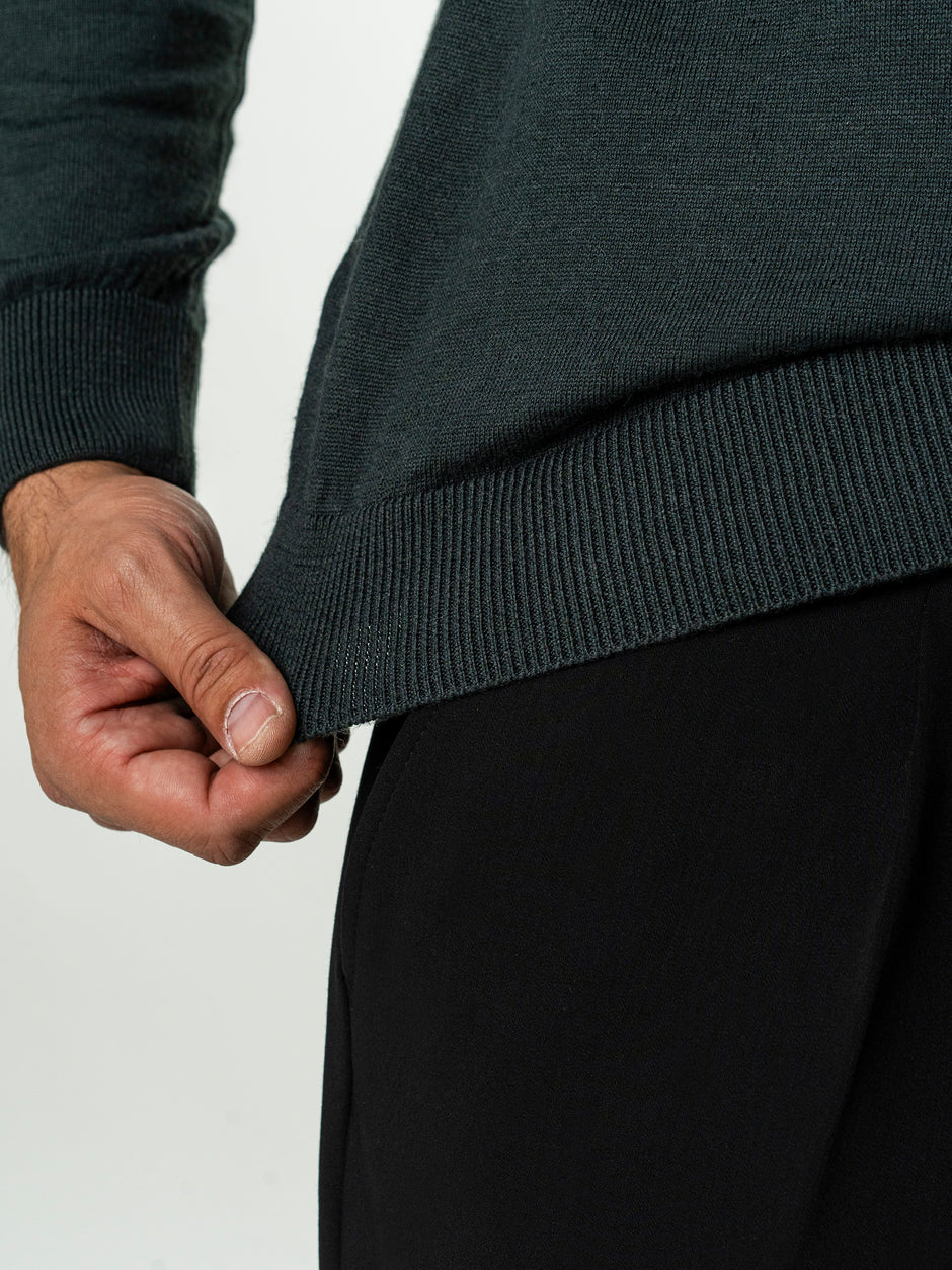 Pulover Barbati Gri Polo Din Lana Merinos BMan0051 (8)