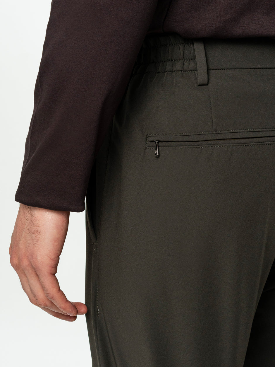 Pantaloni Verde Inchis City Flexo Cu Snur Barbati Din Spandex Milano BMan708 (6)