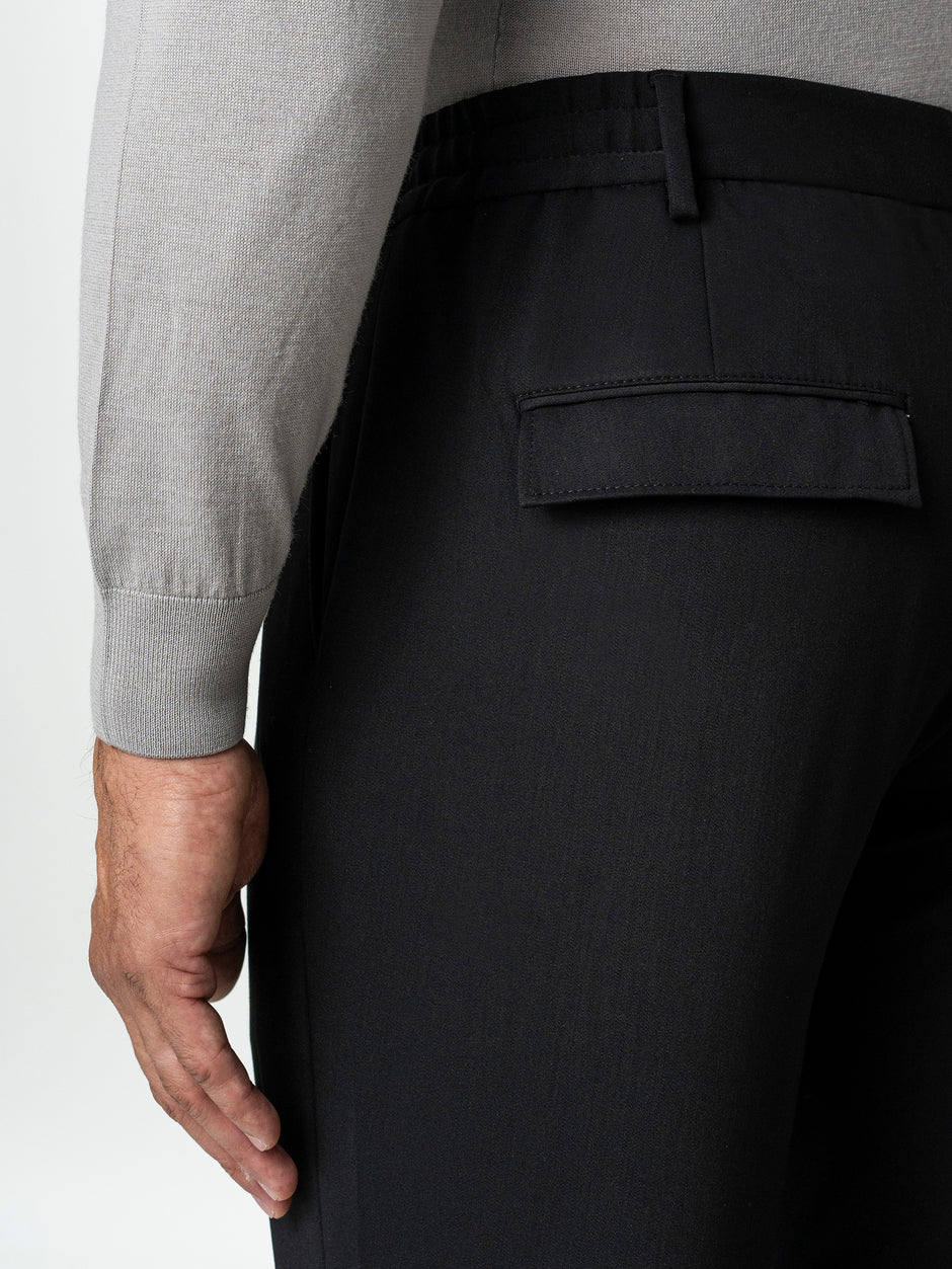Pantaloni Barbati Casual Negri Din Lana BMan0101 (7)