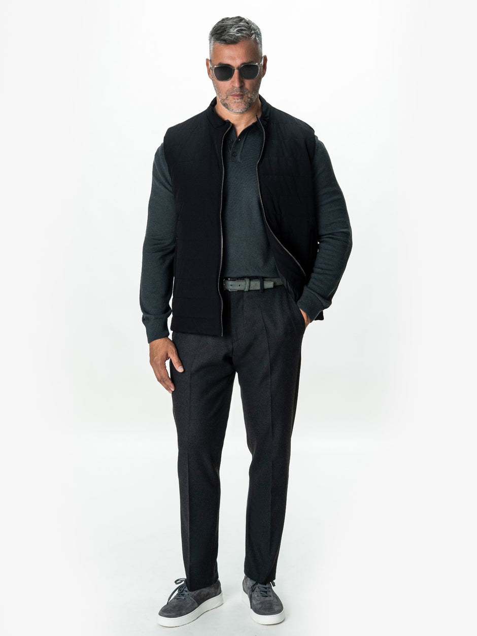 Vesta Barbati Neagra cu Fermoar Design Punto BMan0001 (2)
