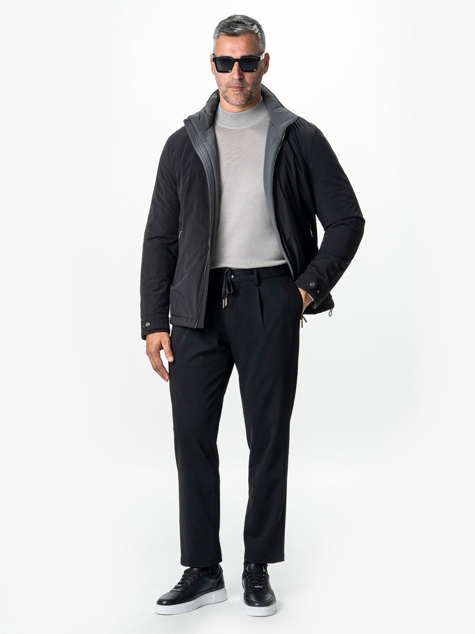 Pantaloni Barbati Casual Negri Din Lana BMan0101 (5)