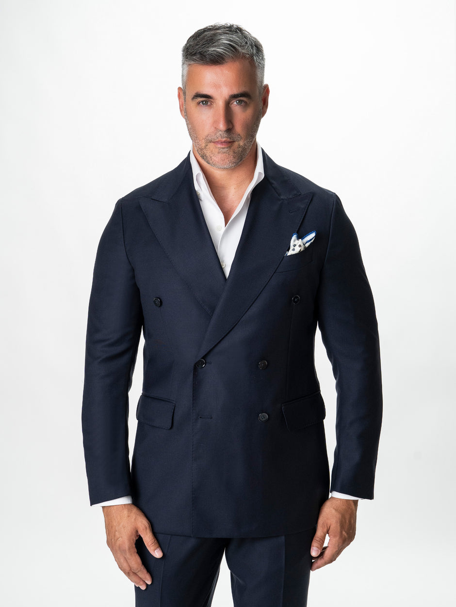 Costum Bleumarin Doua Randuri Barbati Lana Vitale Barberis Super110's BMan0052 (2)