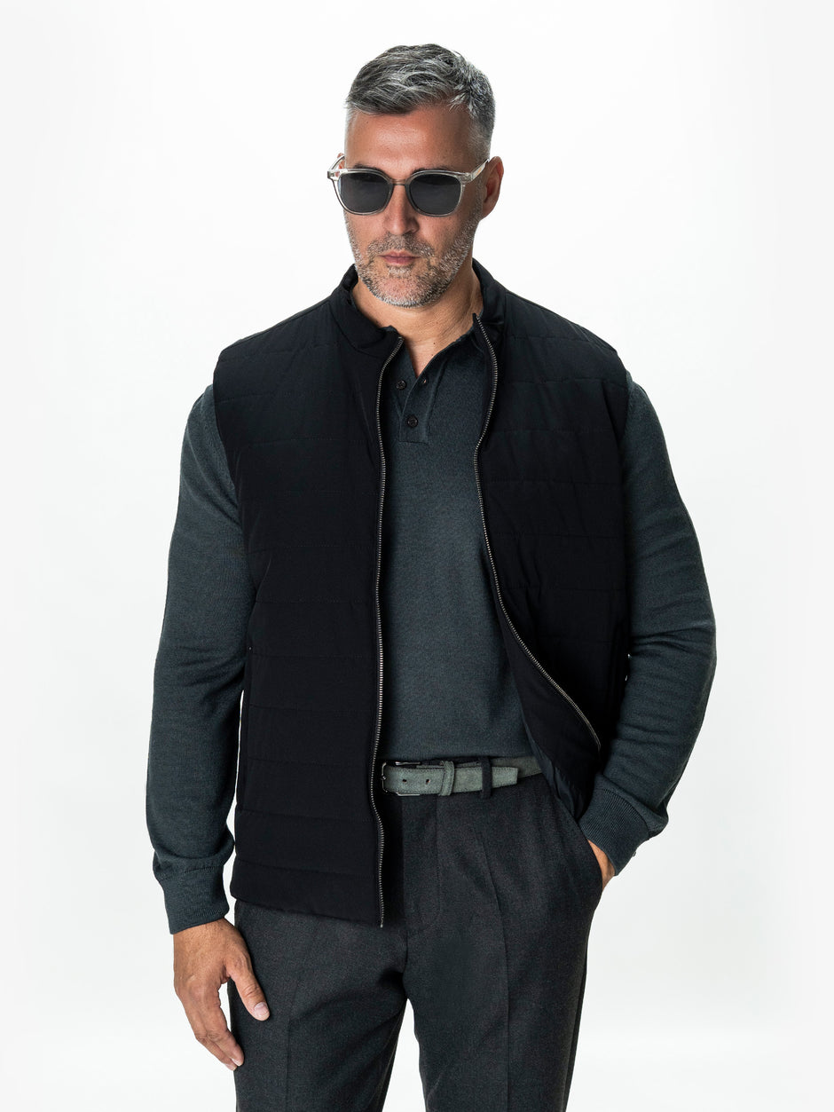 Vesta Barbati Neagra cu Fermoar Design Punto BMan0001 (7)