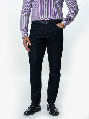 Blugi Barbati Albastru Inchis Comfort Fit Denim T400 BMan0003