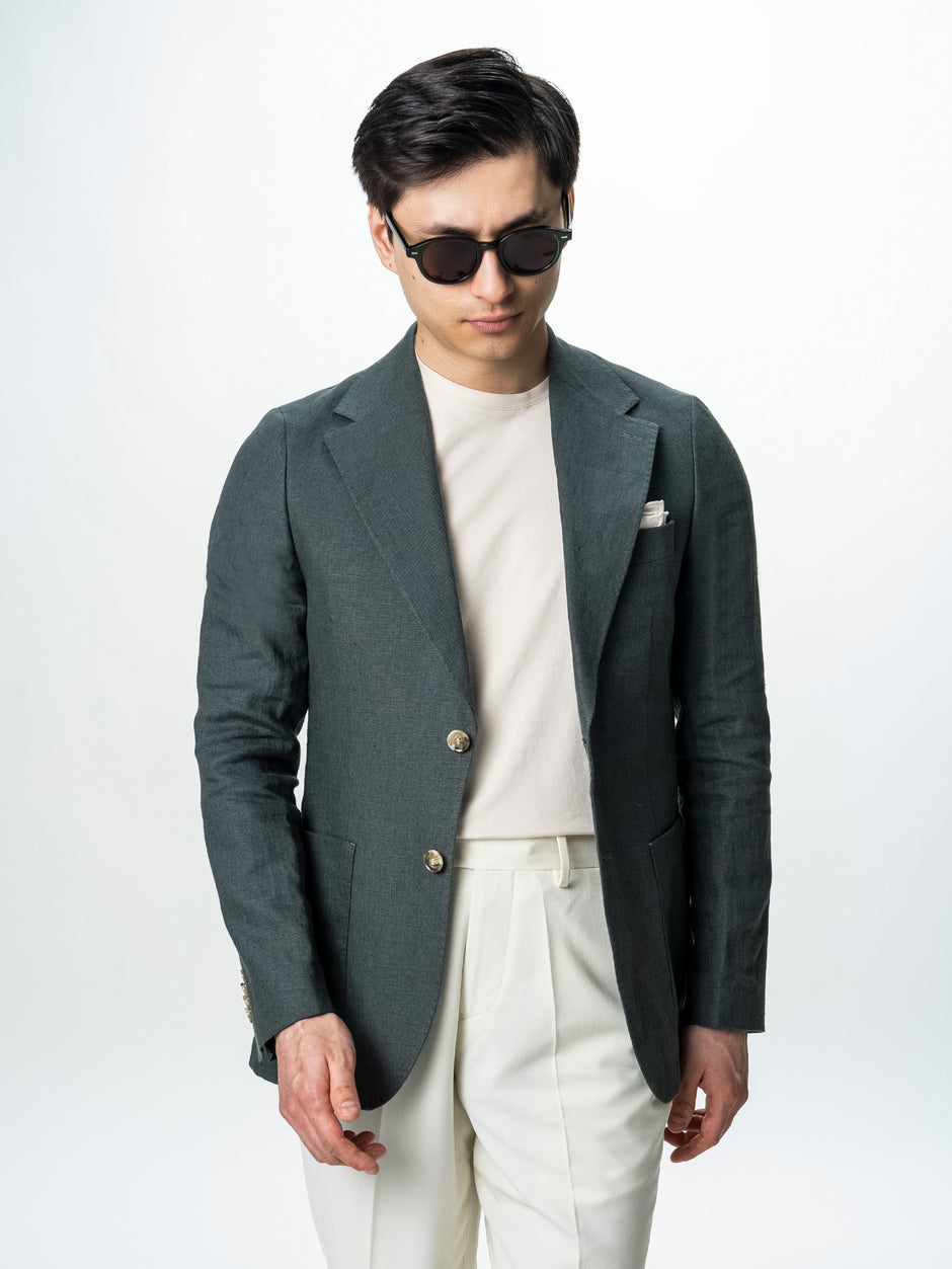 Sacou Barbati Kaki 100% In Natural Vitale Barberis BMan0053 (5)