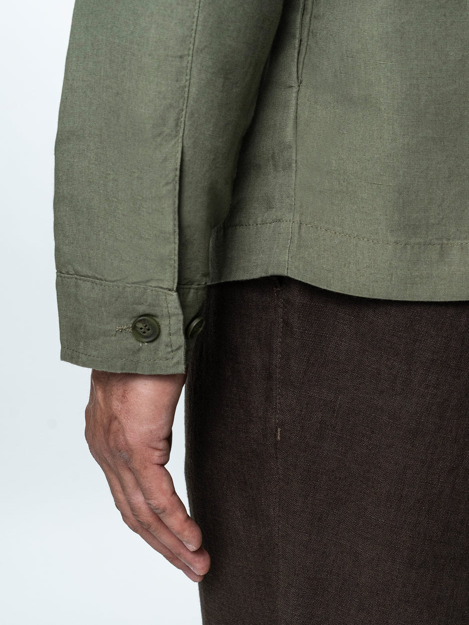 Camasa Barbati Tip Jacheta Overshirt Kaki De Primavara BMan0066 (8)