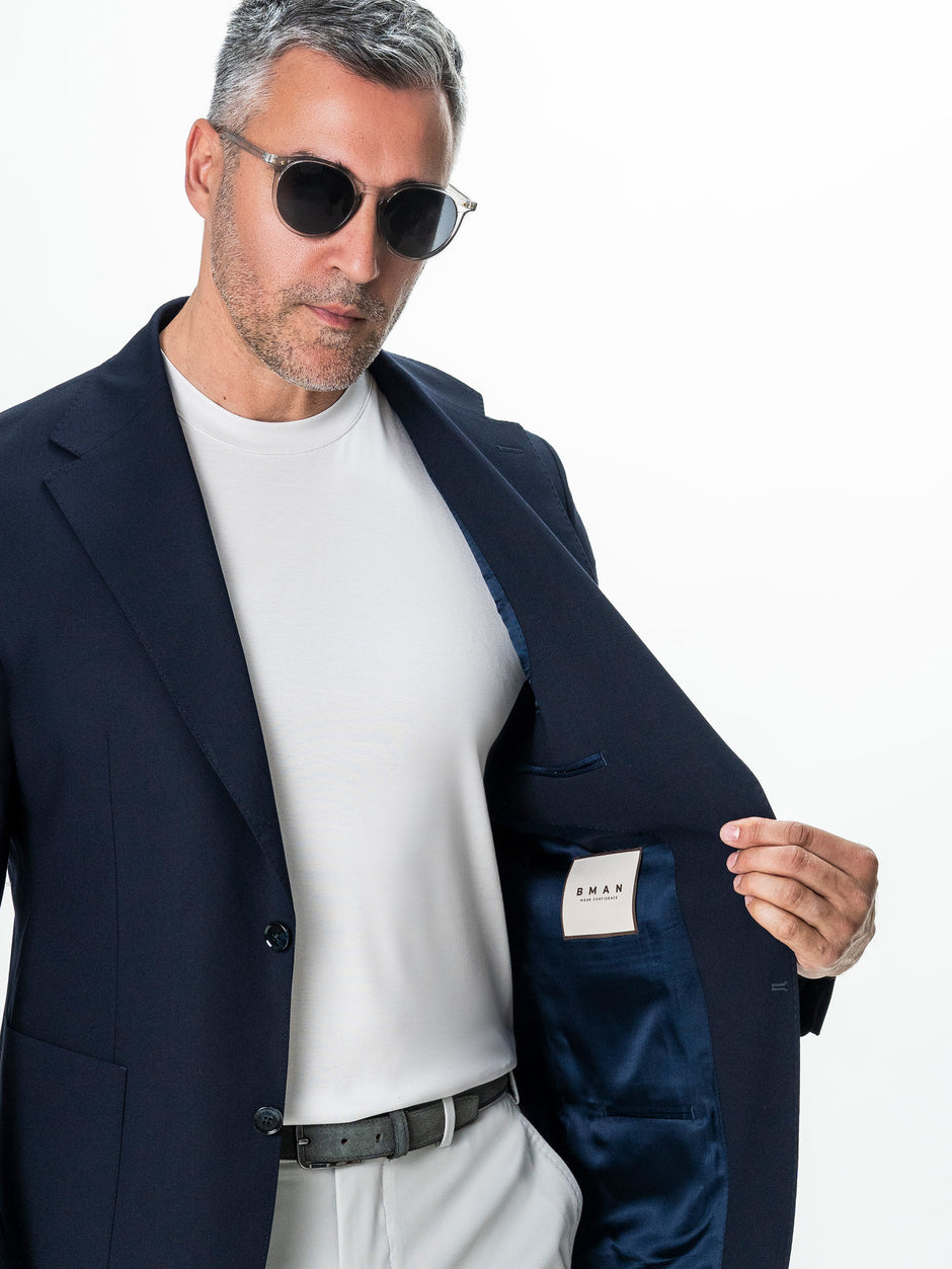 Sacou Barbati Bleumarin Amestec Lana BMan0075 (8)