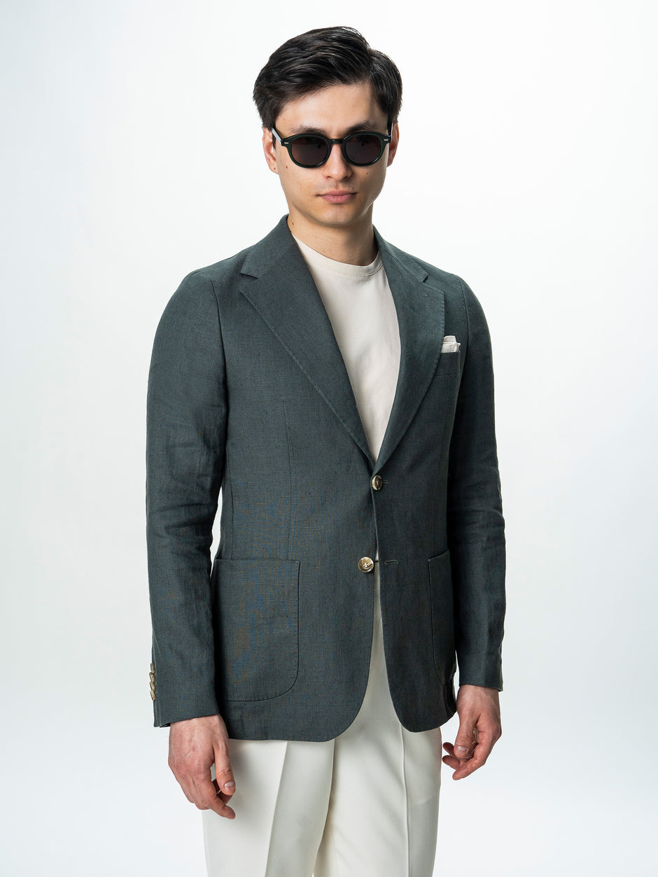 Sacou Barbati Kaki 100% In Natural Vitale Barberis BMan0053 (1)