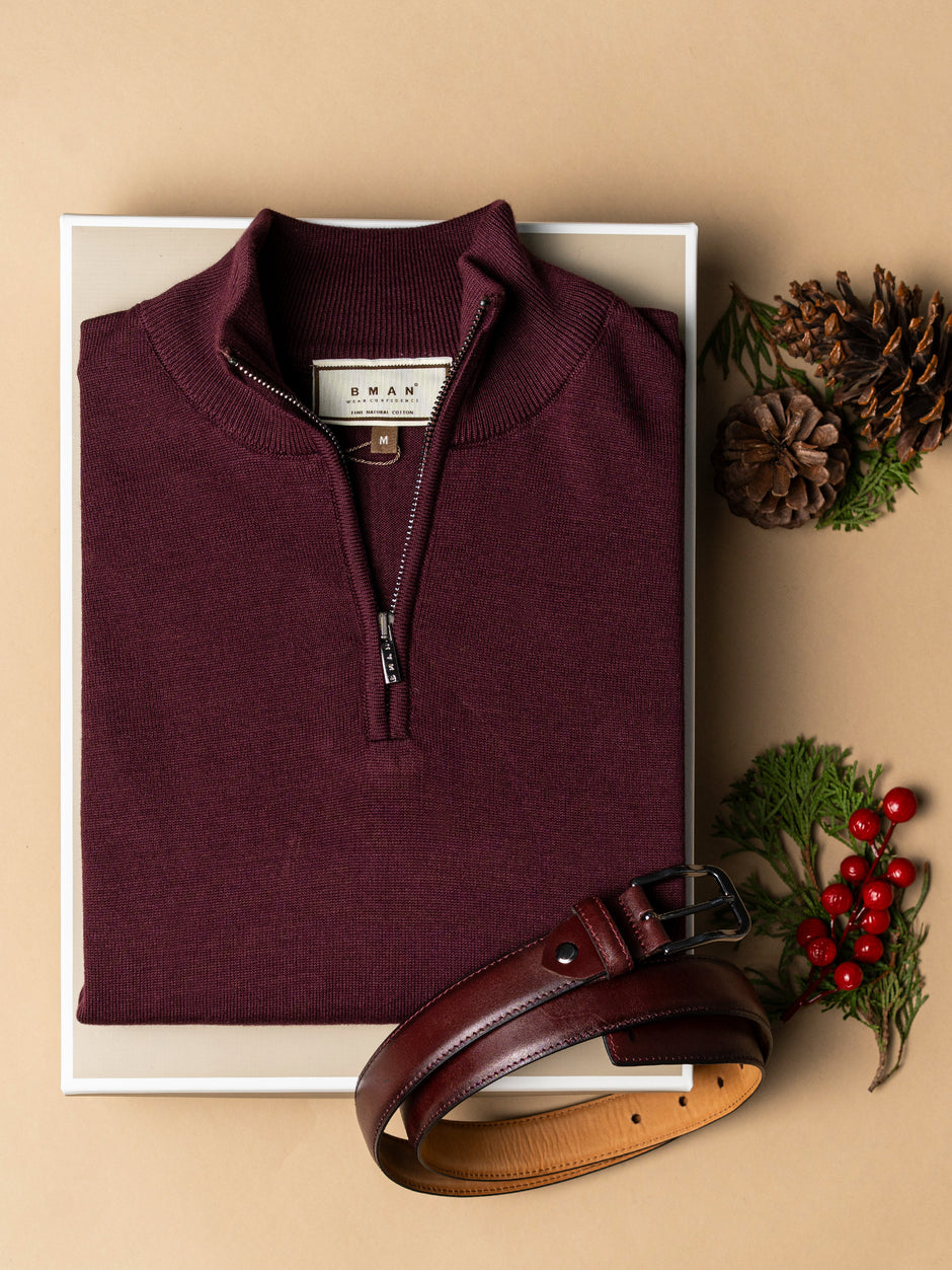 Pachet Cadou Barbati Pulover Cu Accesoriu Curea Bman0060 (1)