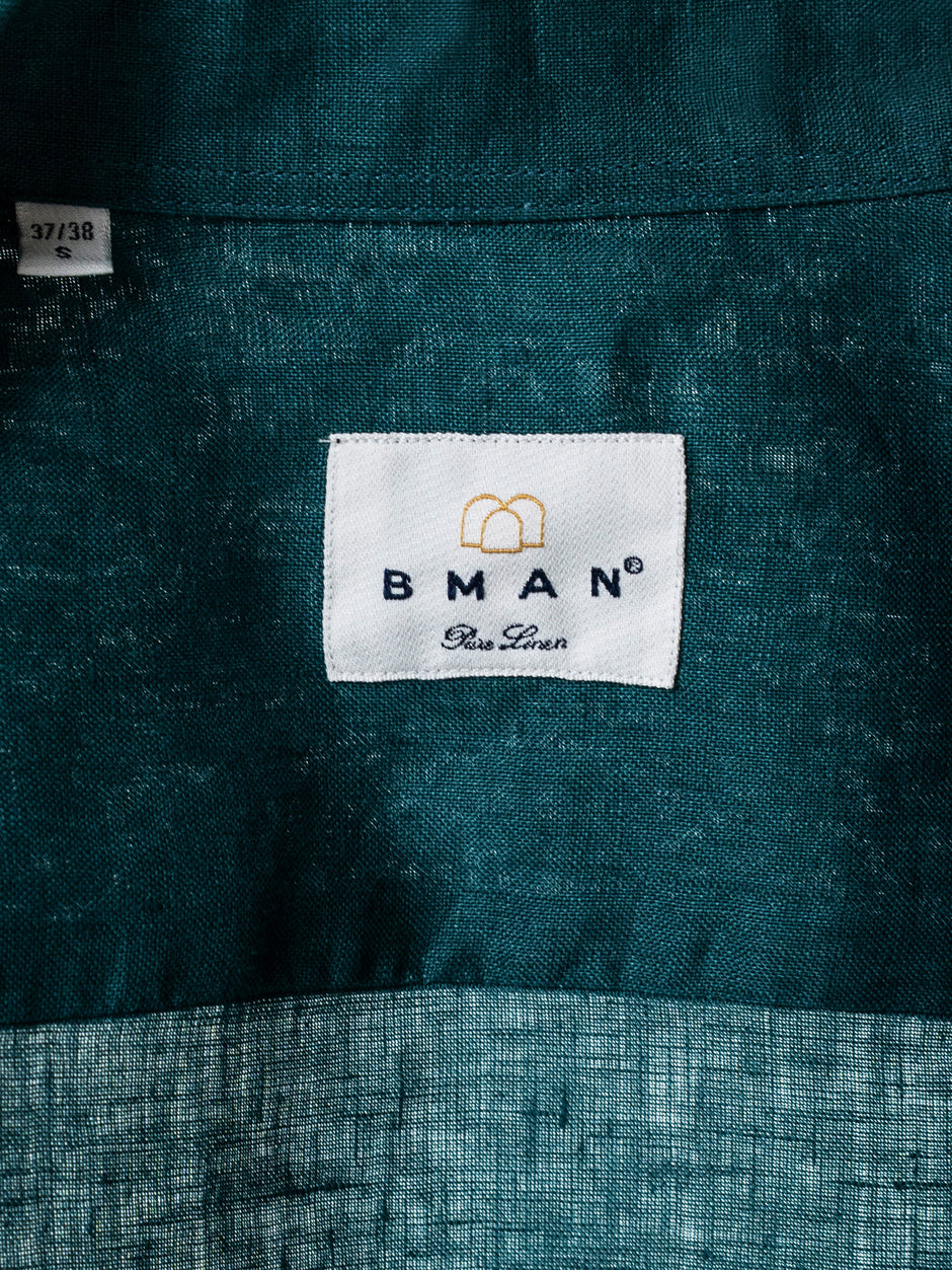 Camasa Barbati Din In Natural Albastru Petrol BMan0064 (8)