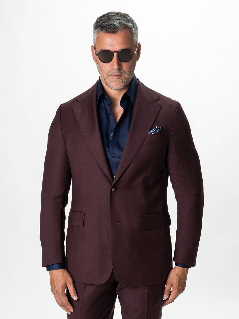Costum Barbati Bordo 100% Lana Vitale Barberis BMan1111 (2)