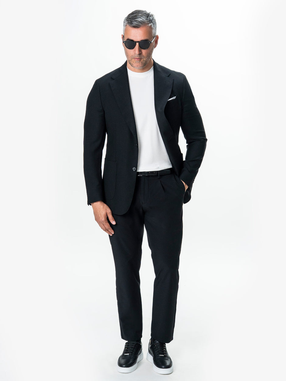 Sacou Barbati Negru 100% Lana Vitale Barberis BMan0076 (2)