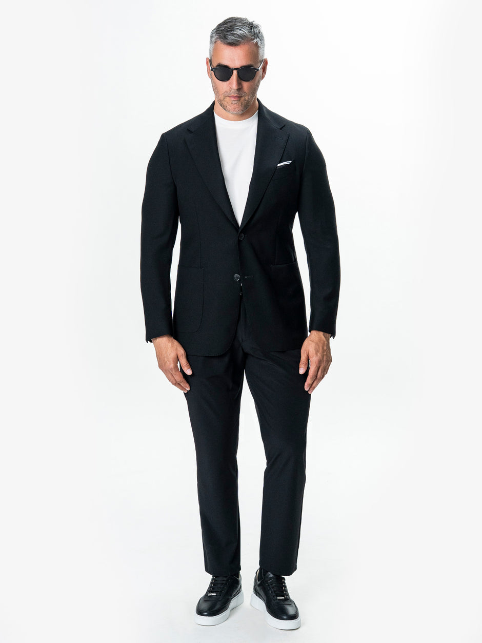 Sacou Barbati Negru 100% Lana Vitale Barberis BMan0076 (9)