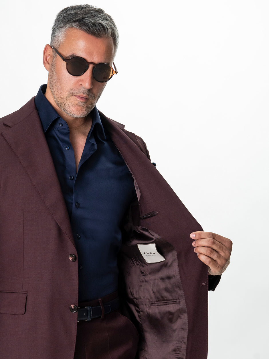 Costum Barbati Bordo 100% Lana Vitale Barberis BMan1111 (4)