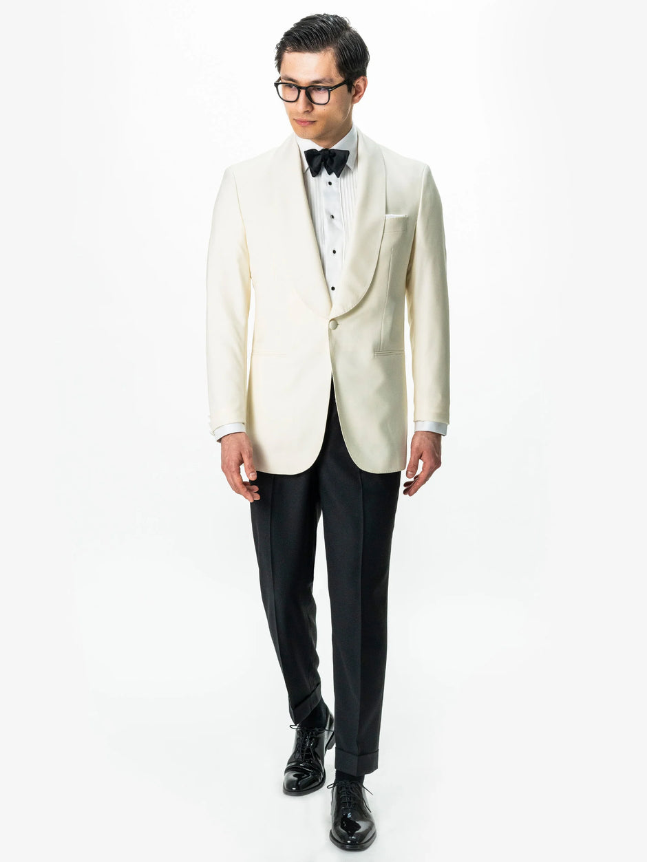 Costum Barbati Smoking Ceremonie Alb Pearl din 100% Lana Vitalis Barberis BMan343 (2)