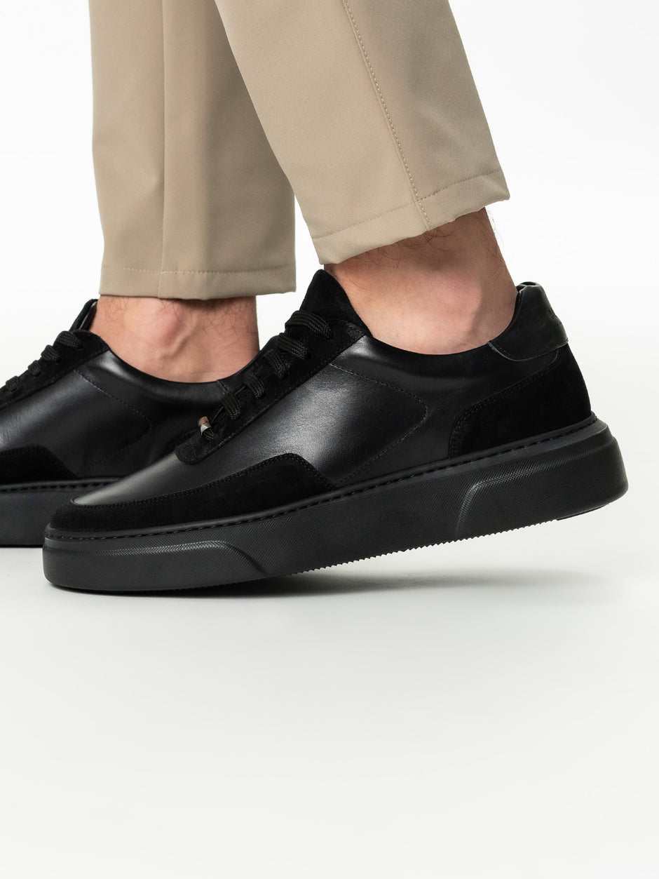 Pantofi Casual Barbati Negri Tip Sneakers 100% Piele Naturala BMan0326 (2)