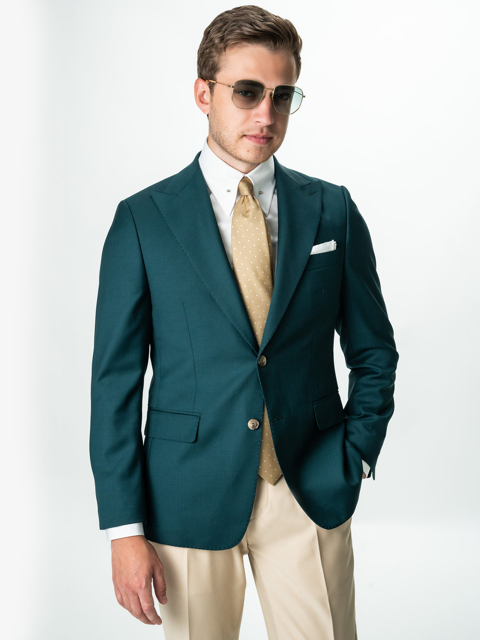 Sacou Barbati Verde Petrol Din Lana Vitale Barberis Super100 Bman0028 (1)