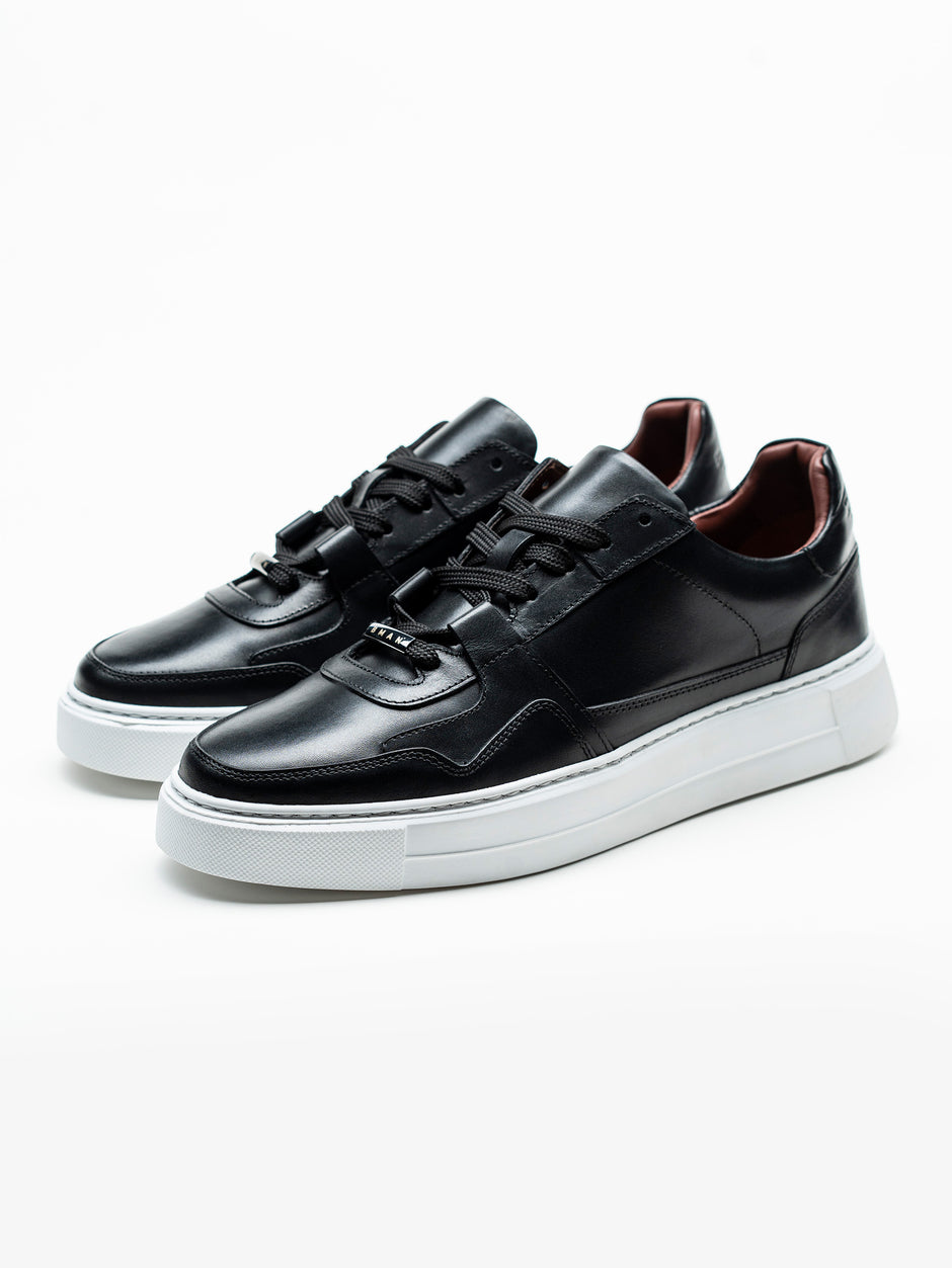 Pantofi Casual Barbati Sneakers Negri Din 100% Piele Naturala BMan0353 (6)