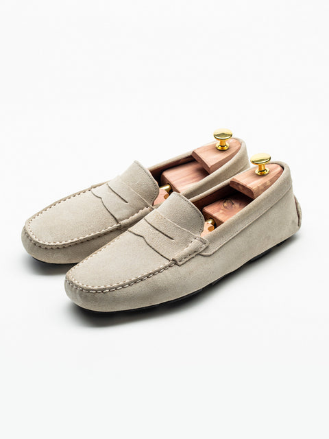 Mocasini Barbati Penny Crem Din Piele Intoarsa BMan224