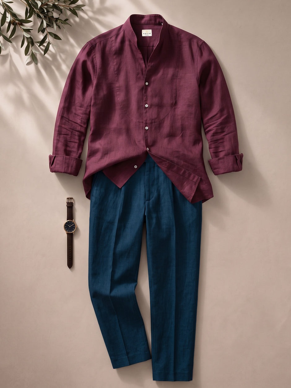 Tinuta Barbati Casual de Vara Granata Bman1164 (1)