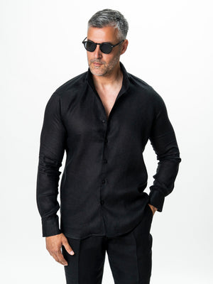 Camasa Barbati Neagra Premium 100% In Guler One Piece BMan0078