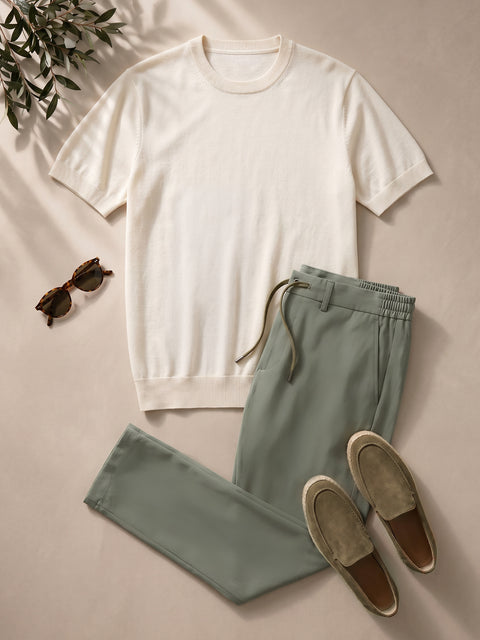 Tinuta Barbati Casual de Vara Pistachio Bman1121