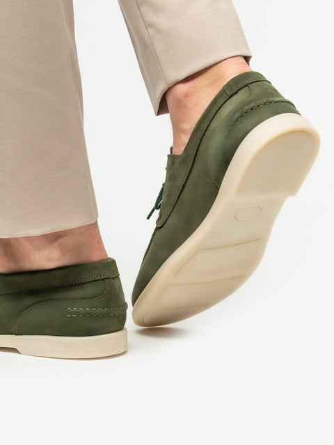 Pantofi Barbati Verde Kaki Piele Naturala Nubuc Smart Casual & Office Flexo Comfort BMan218 (6)