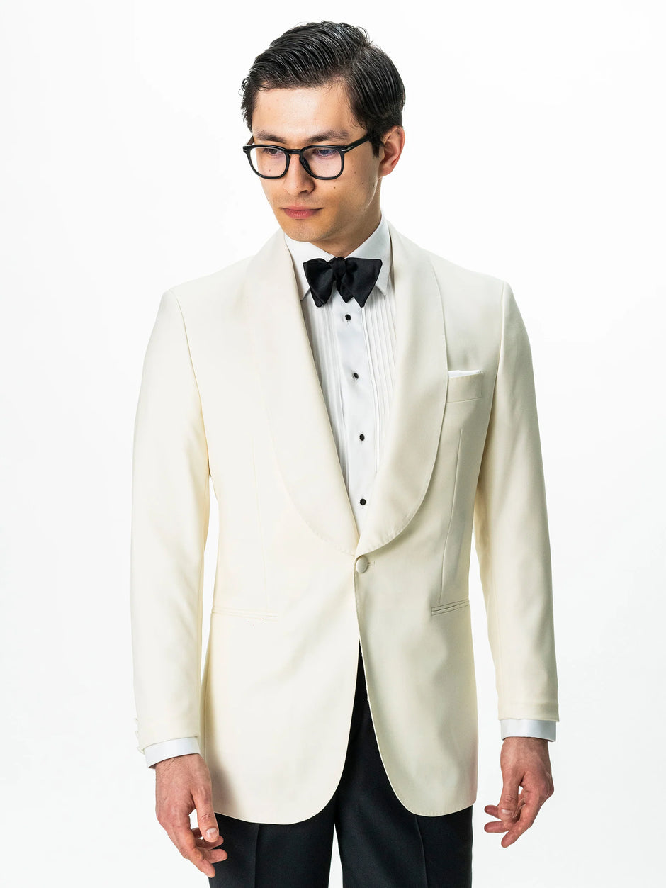 Costum Barbati Smoking Ceremonie Alb Pearl din 100% Lana Vitalis Barberis BMan343 (1)