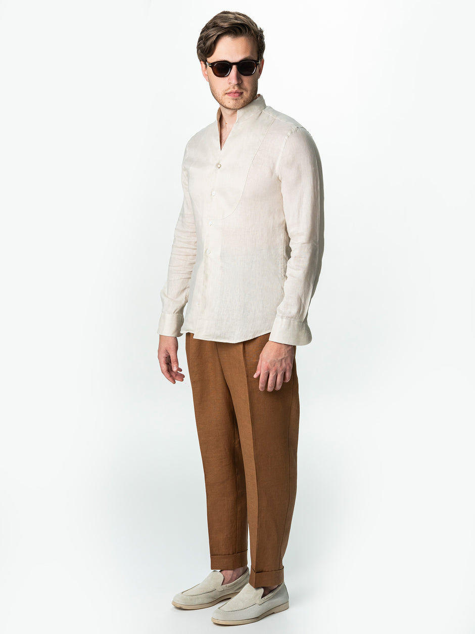 Camasa Barbati De Vara Crem 100% In Natural BMan0075 (2)