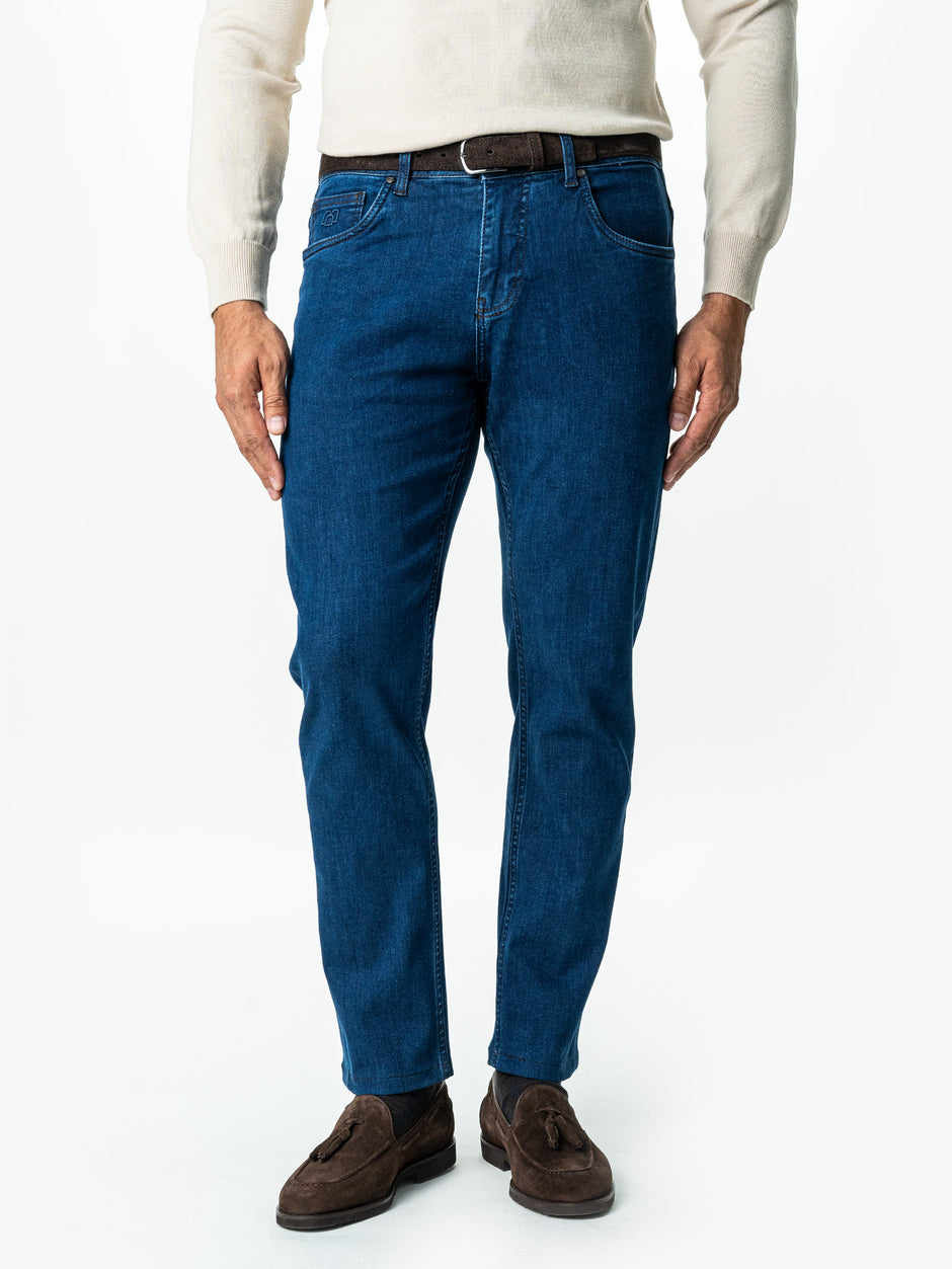 Blugi Barbati Albastru Indigo Comfort Fit All Season BMan0002 (4)