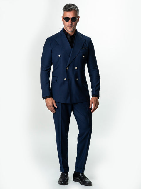 Costum Barbati Albastru Indigo 100% Lana Doua Randuri Vitale Barberis Bman0005
