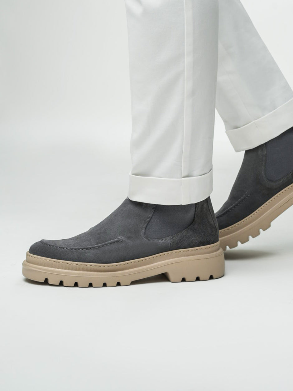 Ghete Barbati Gri Din Piele Intoarsa Cu Talpa Din Spuma BMan149 (5)