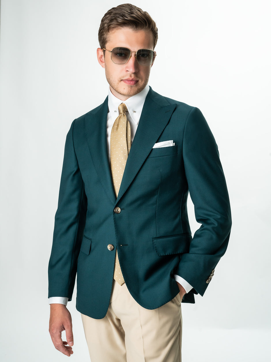 Sacou Barbati Verde Petrol Din Lana Vitale Barberis Super100 Bman0028 (4)