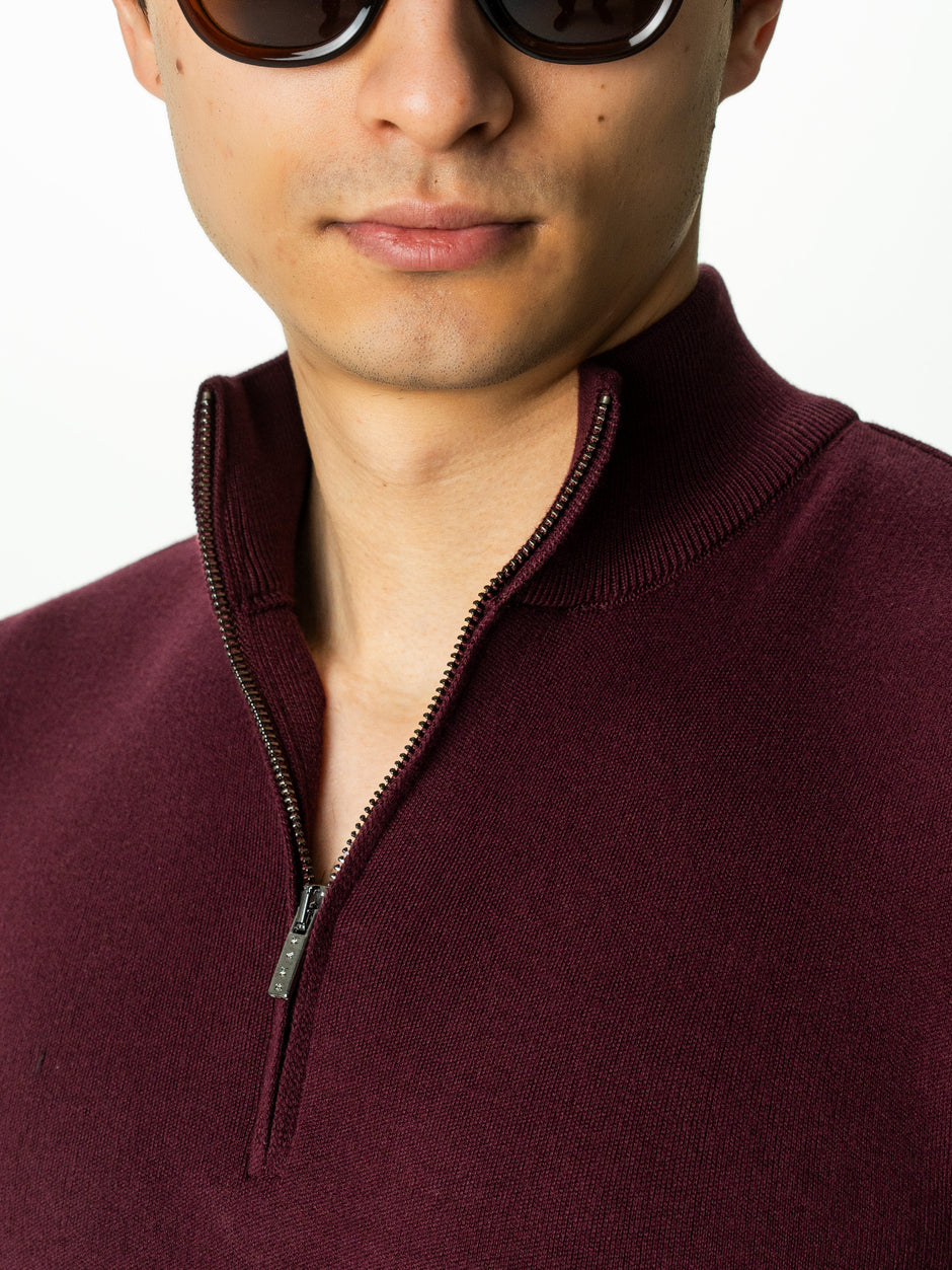 Pulover Barbati Bordo Cu Fermoar 100% Bumbac BMan0002 (3)