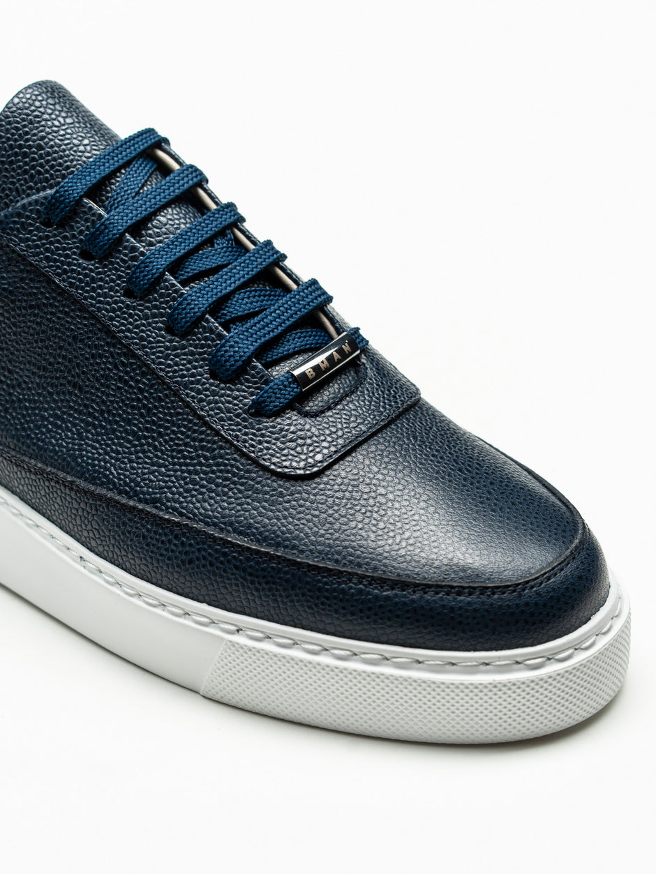 Pantofi Casual Barbati Albastri Sneakers 100% Piele Naturala Bman0383 (4)