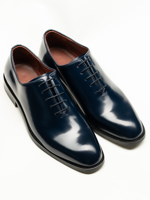 Pantofi Barbati Eleganti Oxford Albastru Bleumarin Semilucios 100% Piele Naturala BMan0334 (2)