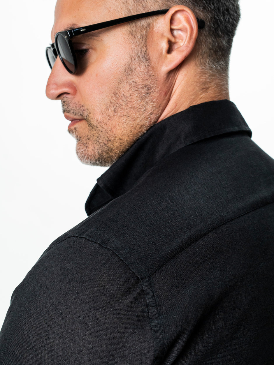 Camasa Barbati Neagra Premium 100% In Guler One Piece BMan0078 (5)