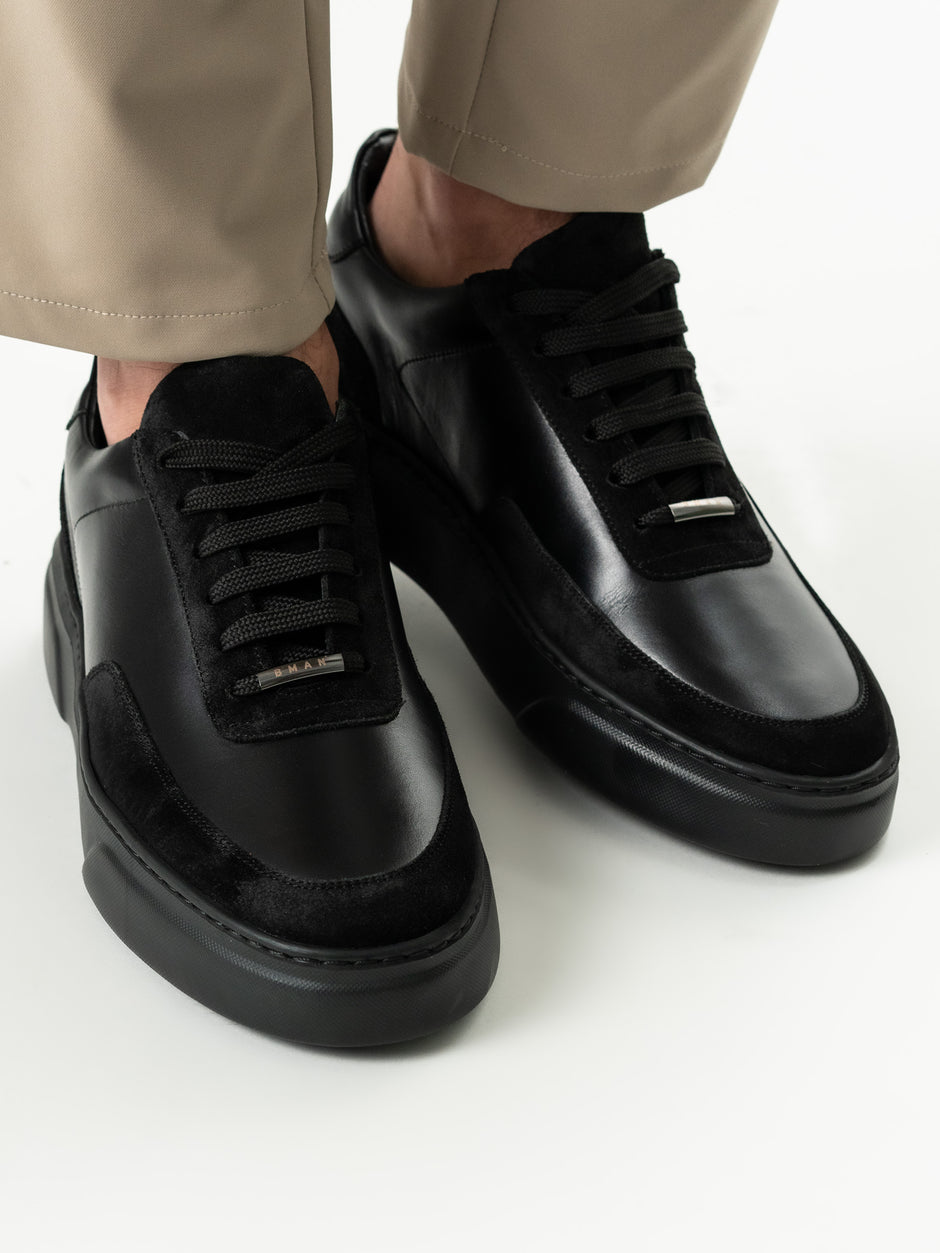 Pantofi Casual Barbati Negri Tip Sneakers 100% Piele Naturala BMan0326 (11)