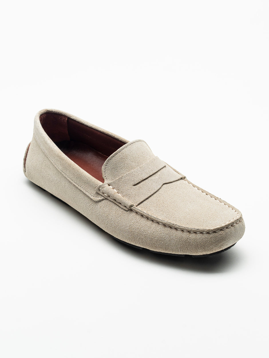 Mocasini Barbati Penny Crem Din Piele Intoarsa BMan224 (3)