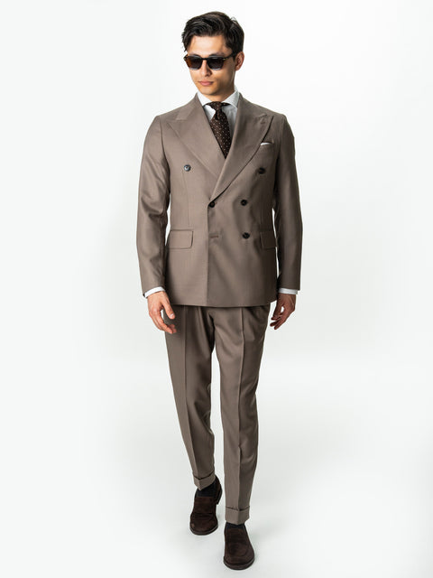 Costum Barbati Cappuccino 100% Lana Fratelli Tallia di Delfino Super 140'S BMan0060