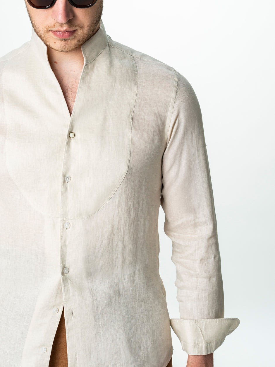 Camasa Barbati De Vara Crem 100% In Natural BMan0075 (6)